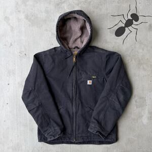 Carhartt WOMENS J141 BLK black hooded work wear jacket